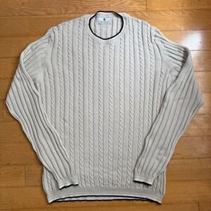 Carroll & Co Cashmere, Silk &‎ Cotton Cable Knit Sweater Men's  Made in Scotland